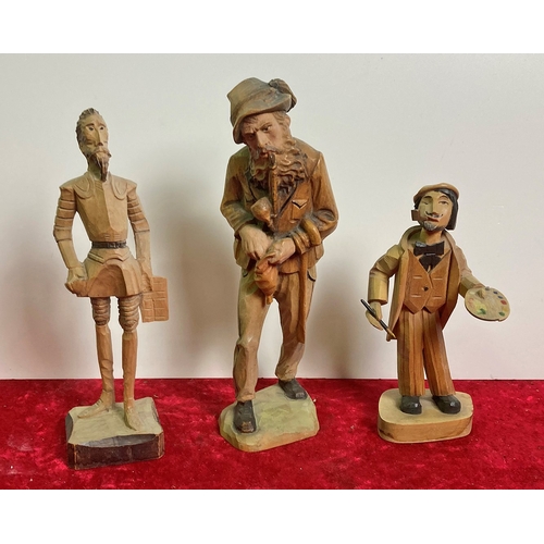 79 - 3 well carved figures, one Italian, others possibly Italian or Bavarian