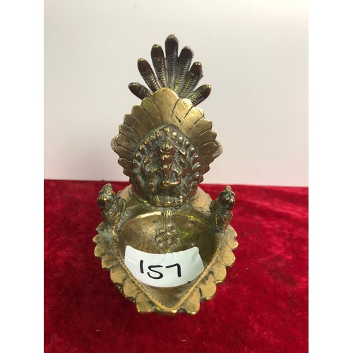 157 - Brass Hindu religious item playing homage to the elephant god Ganesha