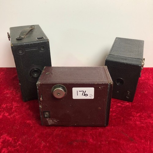 176 - 3 vintage box cameras