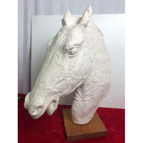 198 - Very large plaster horse head with some repair work