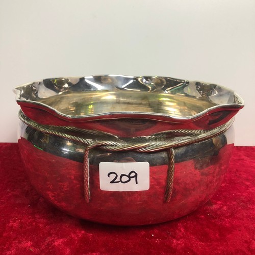 209 - Large white metal bowl (possibly silver plate) and a boxed Arthur Price silver plate ladle