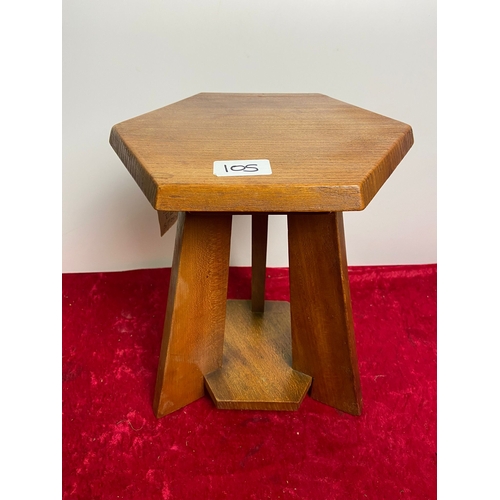 105 - Small Arts & Crafts elm stool