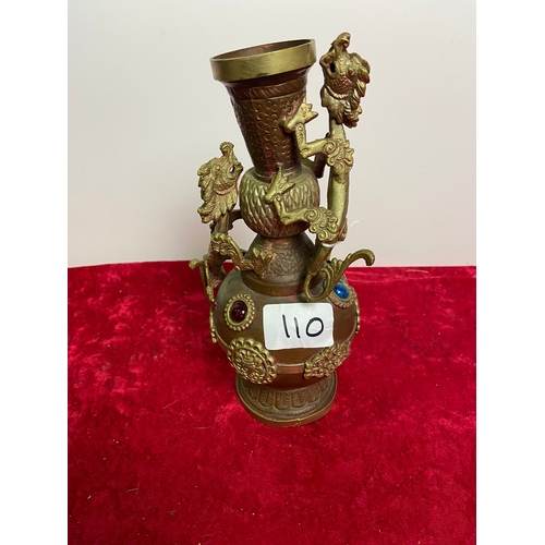 110 - Oriental Jewel dragon vase