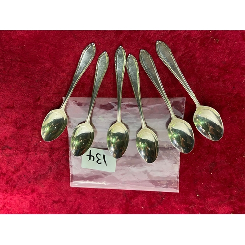 134 - Six silver tea spoons, Birmingham 137/8, 177g