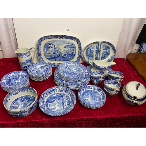 143 - Spode Italian blue and white dinner service in excellent condition