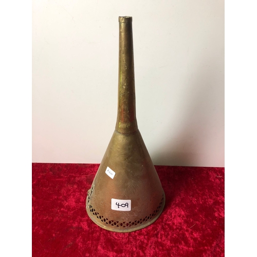 409 - Large ornately engraved oriental wine funnel