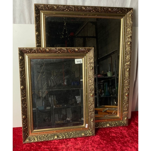 402 - 2 good gilt framed mirrors 28