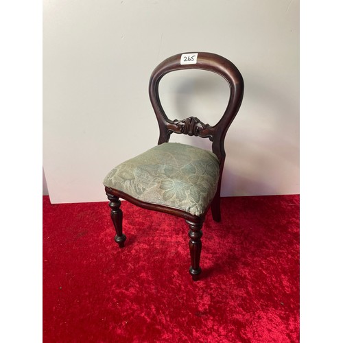 265 - Small metal framed upholstered child's or doll's chair