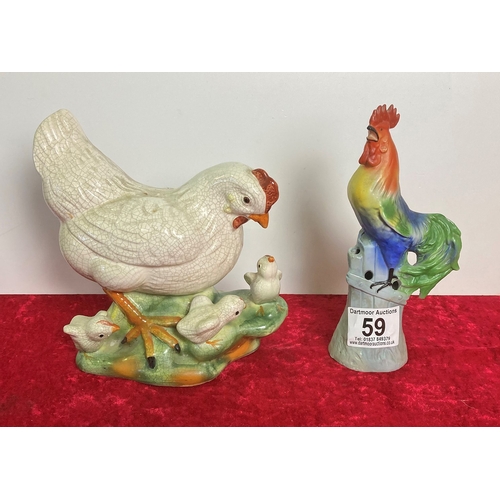 59 - China Chicken, Hen and Cockerel ornaments