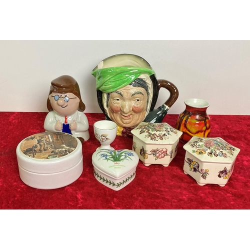 62 - Collectible china including Royal Daulton toby jug(as found), Wade, Poole Pottery, Portmeirion and M... 