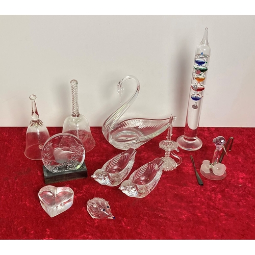 71 - Collectible glass items including Galileo thermometer