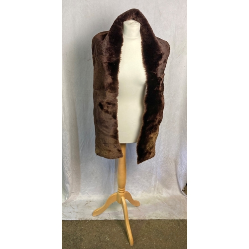 112 - Vintage beaver lamb (sheepskin) coat and stole