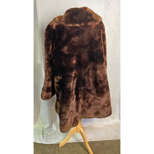 112 - Vintage beaver lamb (sheepskin) coat and stole