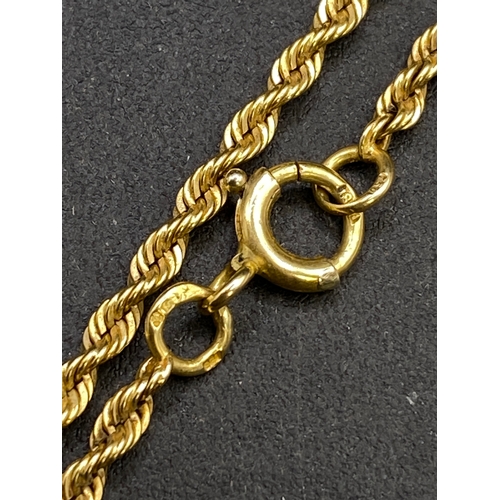 418 - Rope twist neck chian, 18ct gold, 46cm, 10.7g