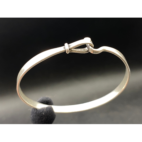 437 - Silver Georg Jensen clasp bangle, design no. 204