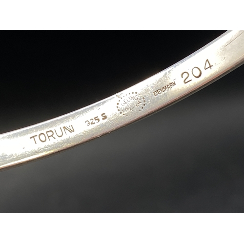 437 - Silver Georg Jensen clasp bangle, design no. 204