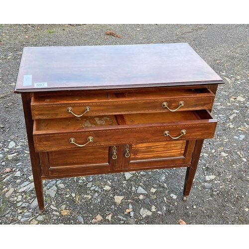 597 - Beautifully inlaid cupboard with drawer