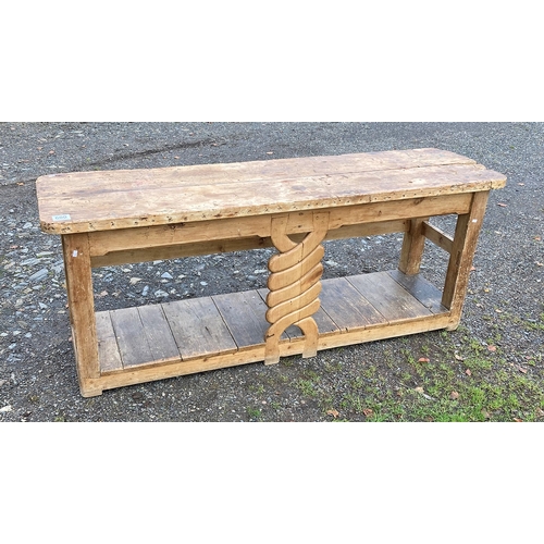 600 - Very impressive rustic pot stand / kitchen table / bench