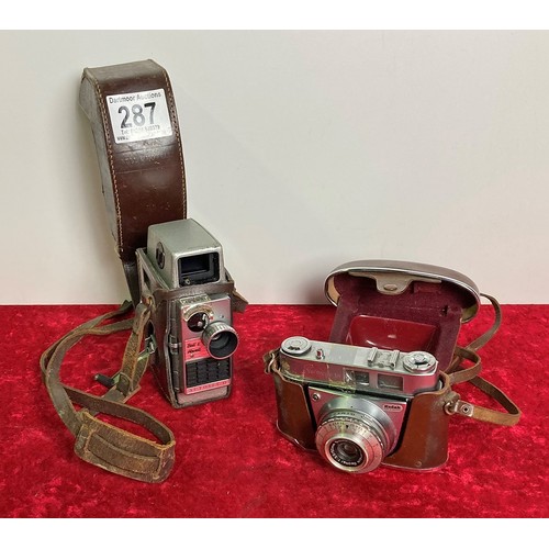 287 - Camera ‘Bell and Howell’ Auto set + old Kodak in case