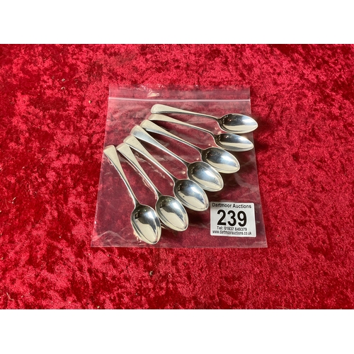 239 - Set of seven silver teaspoons, Sheffield 1894-5, 210g