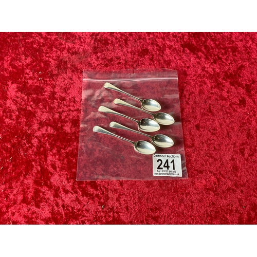 241 - Set of five silver teaspoons, Sheffield 1934-5, 90g