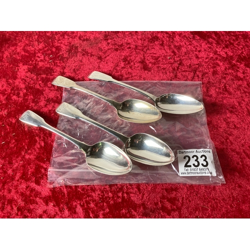 233 - Set of four table spoons, London 1813-14, 280g