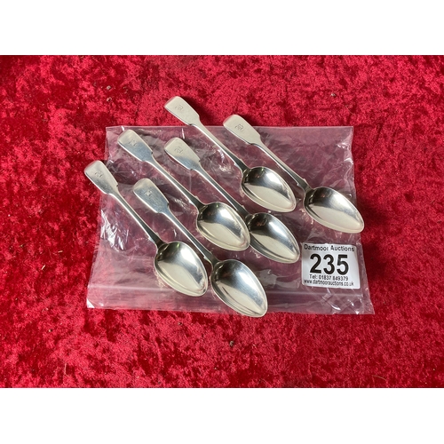 235 - Set of six silver spoons, London 1845-6, 210g