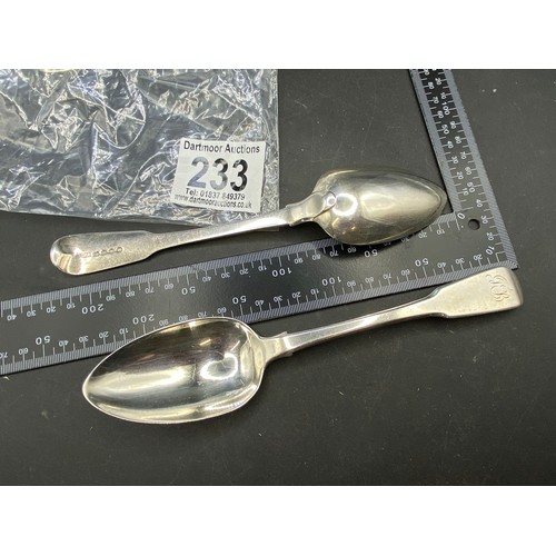 233 - Set of four table spoons, London 1813-14, 280g