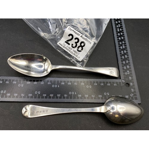 238 - Pair of silver spoons, London, 1812-13, 70g