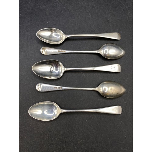 241 - Set of five silver teaspoons, Sheffield 1934-5, 90g