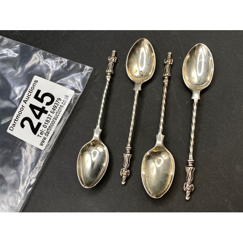 245 - Four silver Apostle spoons, Sheffield 1912-13, 46g