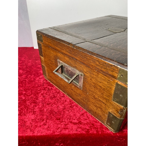 91 - Large wooden box with brass fixings