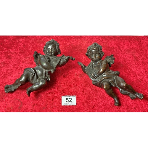 52 - A pair of metal cherubs