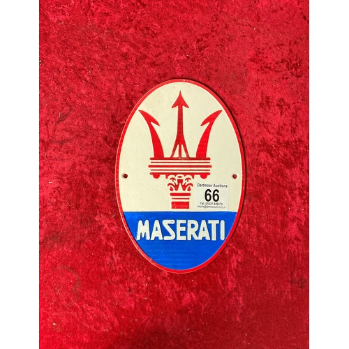 66 - Cast Iron Maserati Sign - 29 cm x 20 cm