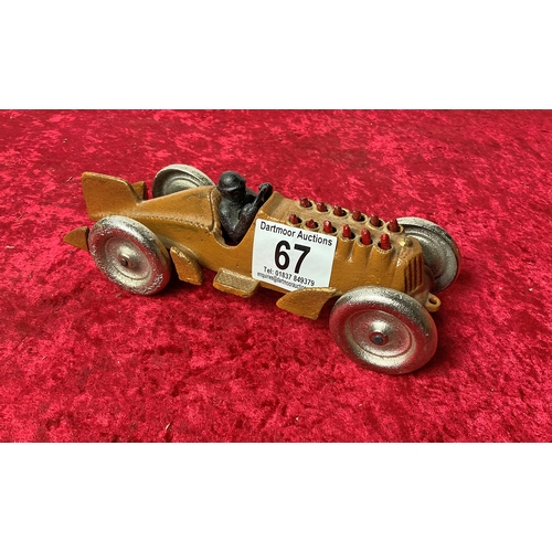 67 - Cast Iron Vintage Racing Car