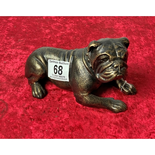 68 - Metal model dog approximately 24 cm long Bulldog or Staffie