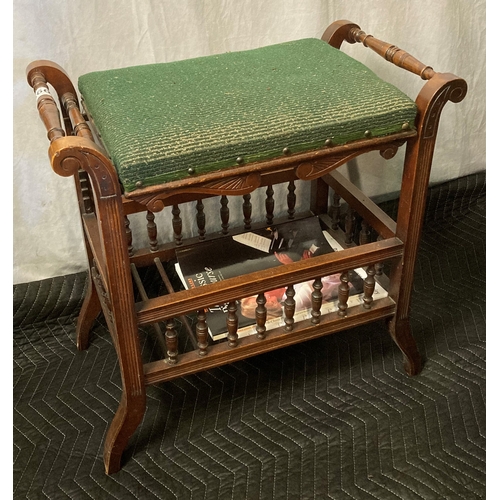 526 - Piano stool with turned spindles