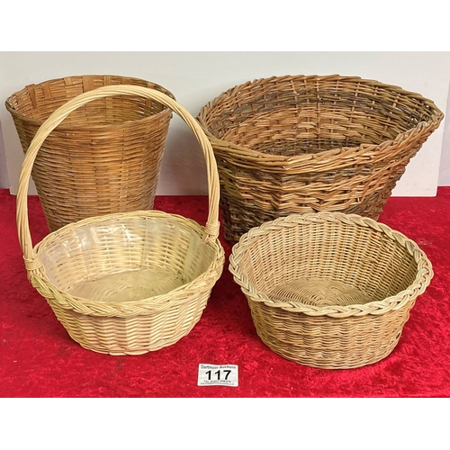 117 - Four wicker baskets