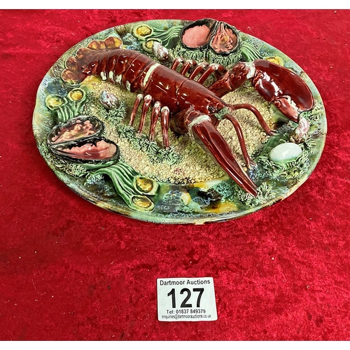 127 - Impressive Majolica Lobster plate