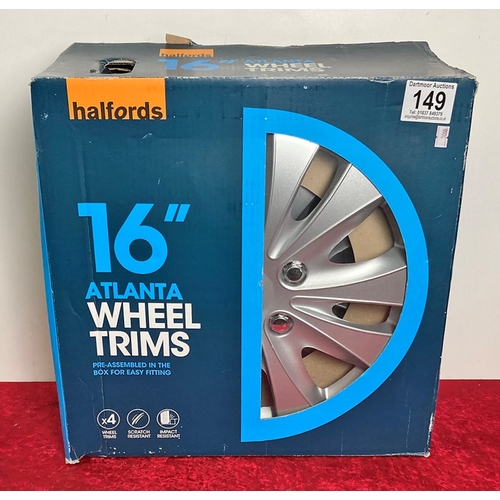 149 - A boxed set of 4 x 16 inch Atlanta wheel trims