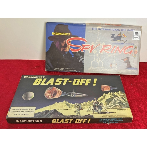 166 - 2 vintage Waddington Board Games - Spy Ring and Blast Off