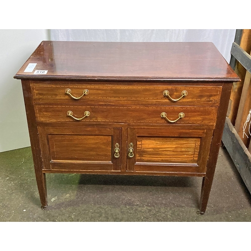 510 - Beautifully inlaid cupboard with drawer