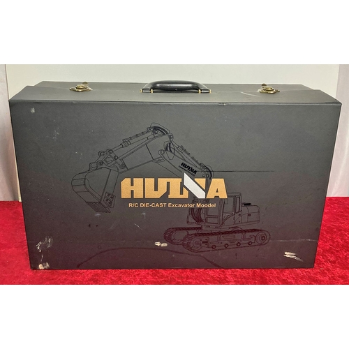 450 - Huina R/C die cast excavator model in original case (box has some marks) model in superb condition a... 