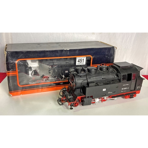 451 - 2 large remote controlled model trains only one controller but includes batteries for both