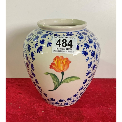 484 - Hand painted Delft vase