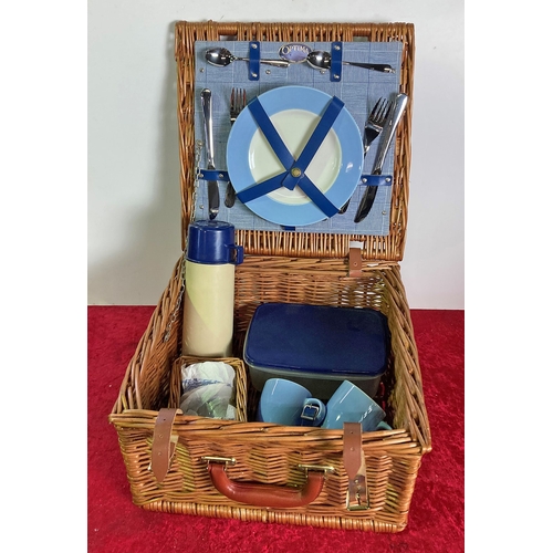 486 - Optima wicker picnic hamper with original contents