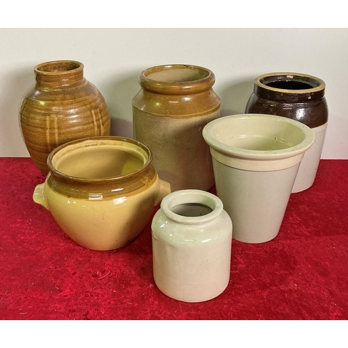 497 - Tub of stoneware pots and vases