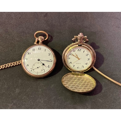 281 - Two pocket watches, one with a rolled gold albert