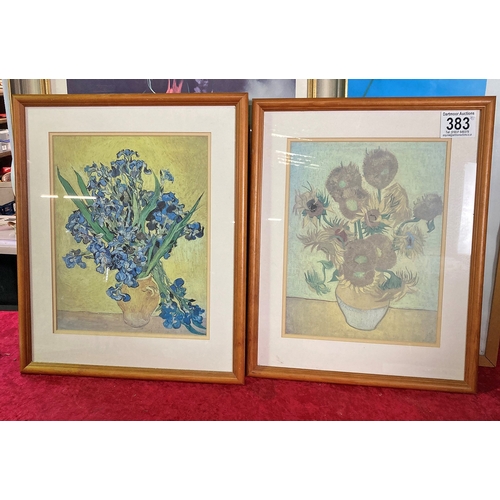 383 - Five framed floral prints