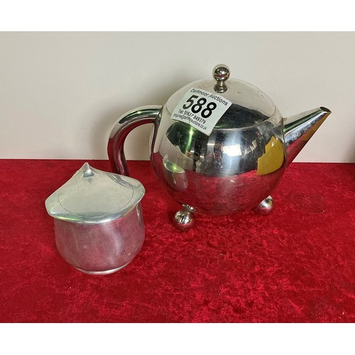 588 - Atomic era Teapot and sugar bowl